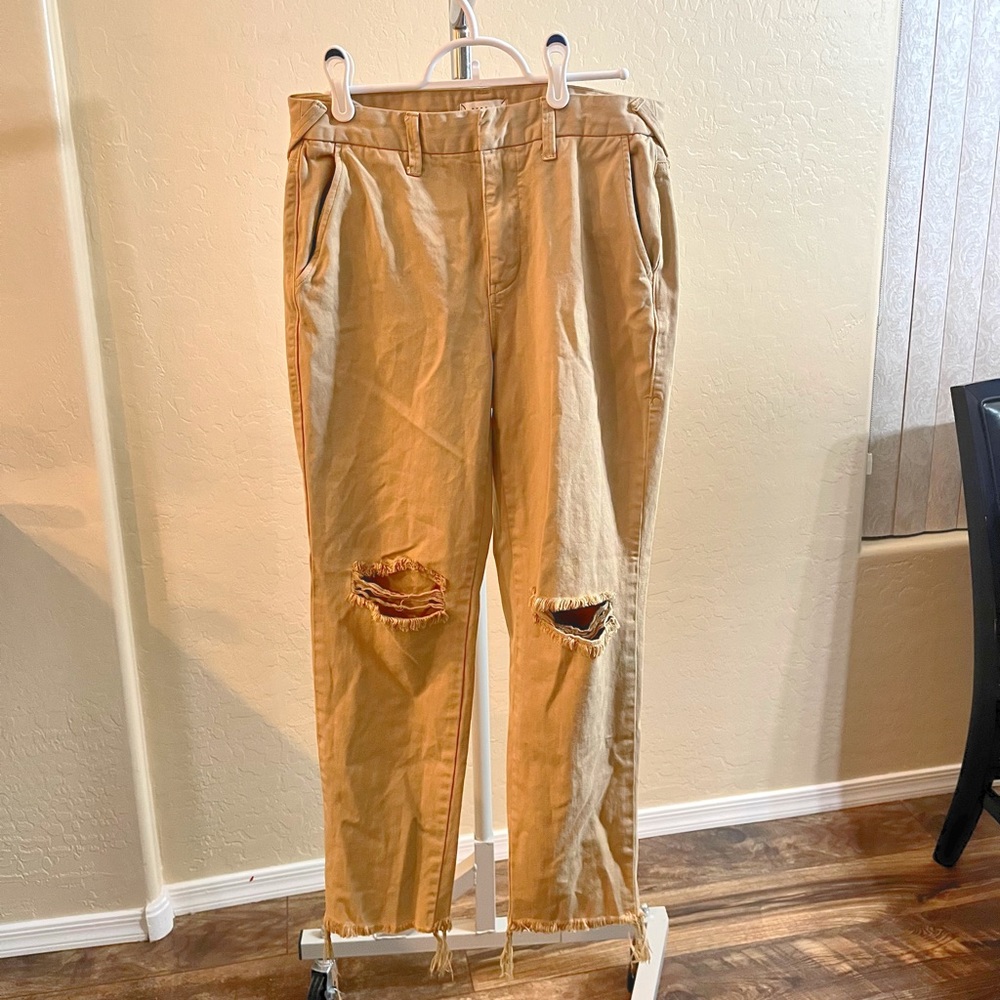 Serra Retreat by Joie Rucker khaki ripped pants